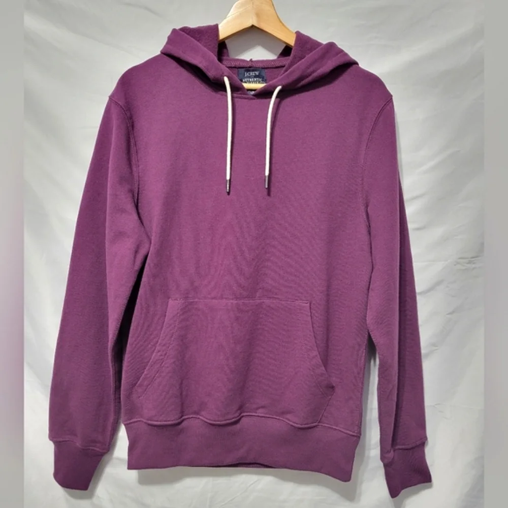 J. Crew Fleece purple vintage inspired kangaroo pocket pullover hoodie